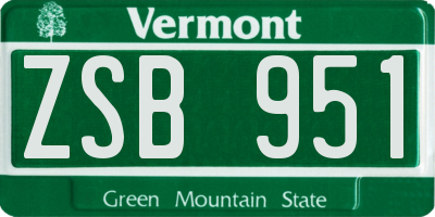 VT license plate ZSB951