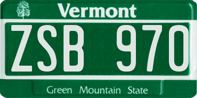 VT license plate ZSB970