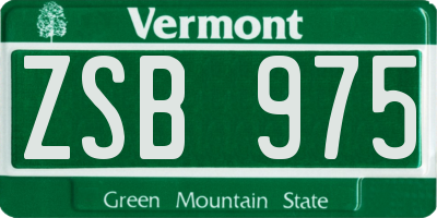 VT license plate ZSB975