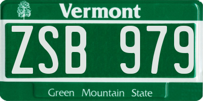 VT license plate ZSB979