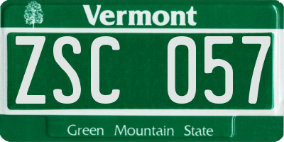 VT license plate ZSC057