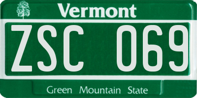 VT license plate ZSC069