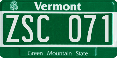 VT license plate ZSC071