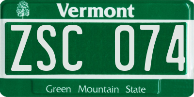 VT license plate ZSC074