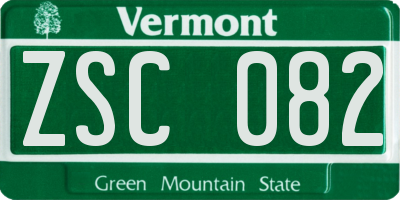 VT license plate ZSC082