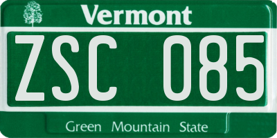 VT license plate ZSC085
