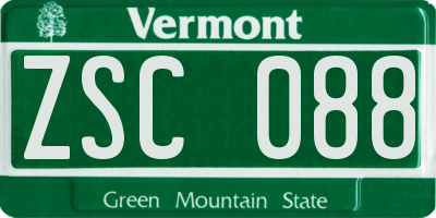 VT license plate ZSC088