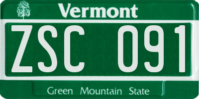 VT license plate ZSC091