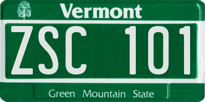 VT license plate ZSC101
