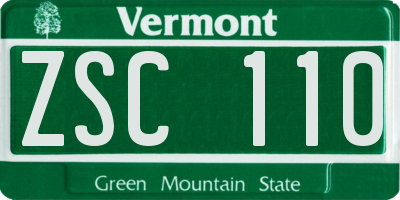 VT license plate ZSC110