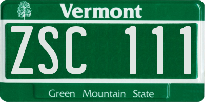 VT license plate ZSC111