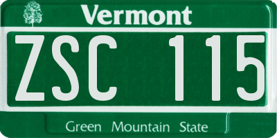 VT license plate ZSC115