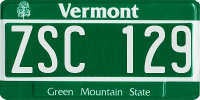 VT license plate ZSC129