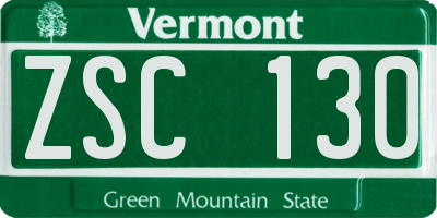 VT license plate ZSC130