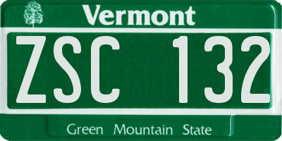 VT license plate ZSC132