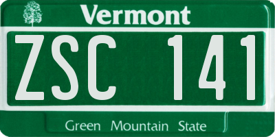 VT license plate ZSC141