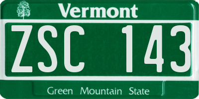 VT license plate ZSC143