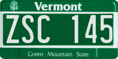 VT license plate ZSC145