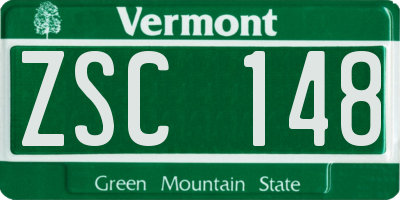 VT license plate ZSC148