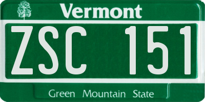 VT license plate ZSC151