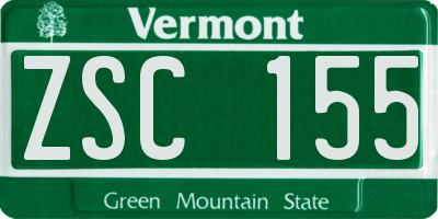 VT license plate ZSC155