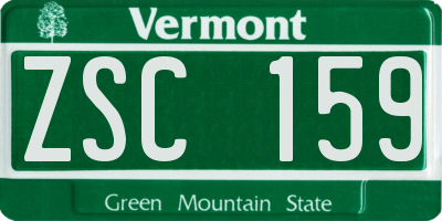 VT license plate ZSC159