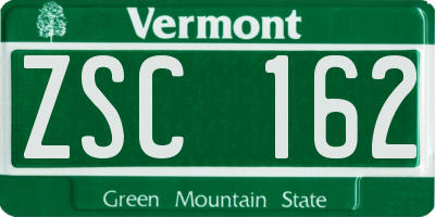 VT license plate ZSC162