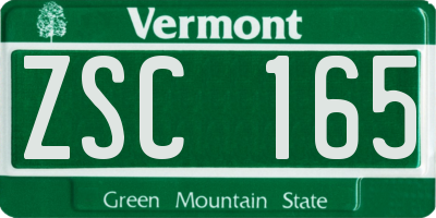 VT license plate ZSC165