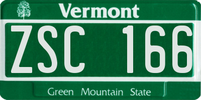 VT license plate ZSC166