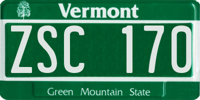 VT license plate ZSC170