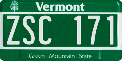 VT license plate ZSC171