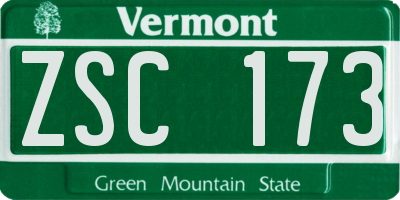 VT license plate ZSC173