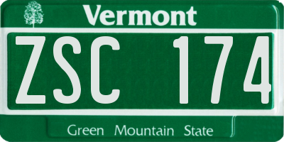 VT license plate ZSC174