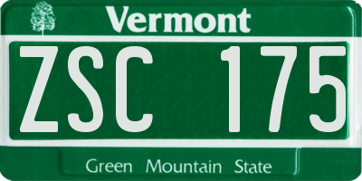 VT license plate ZSC175