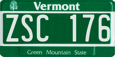 VT license plate ZSC176