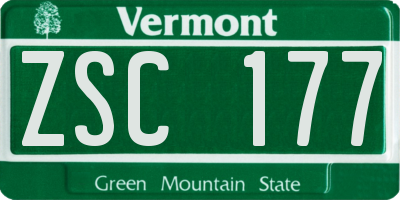 VT license plate ZSC177