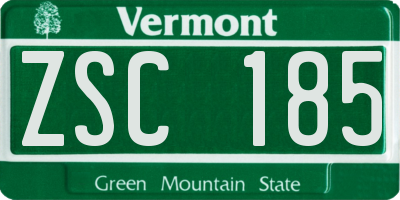 VT license plate ZSC185