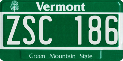 VT license plate ZSC186