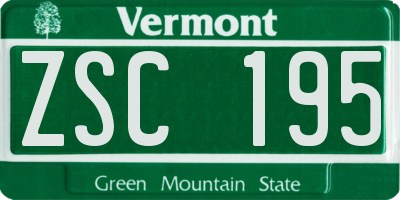VT license plate ZSC195