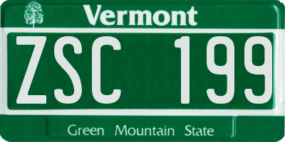 VT license plate ZSC199