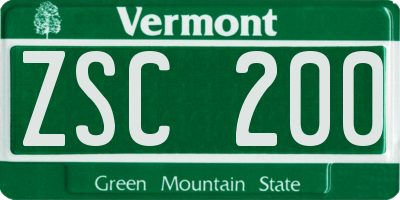VT license plate ZSC200