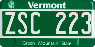 VT license plate ZSC223