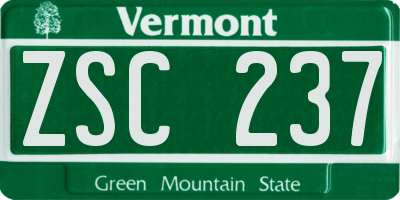 VT license plate ZSC237