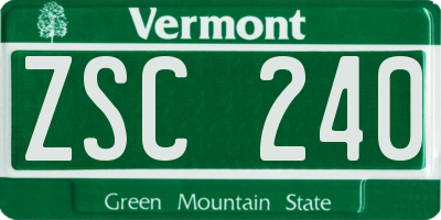 VT license plate ZSC240