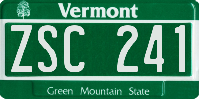 VT license plate ZSC241