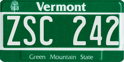 VT license plate ZSC242