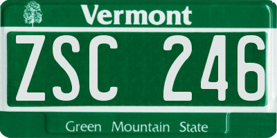 VT license plate ZSC246
