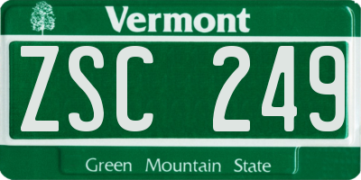 VT license plate ZSC249