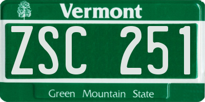 VT license plate ZSC251
