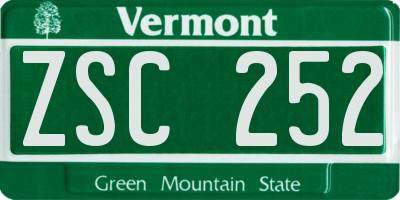 VT license plate ZSC252